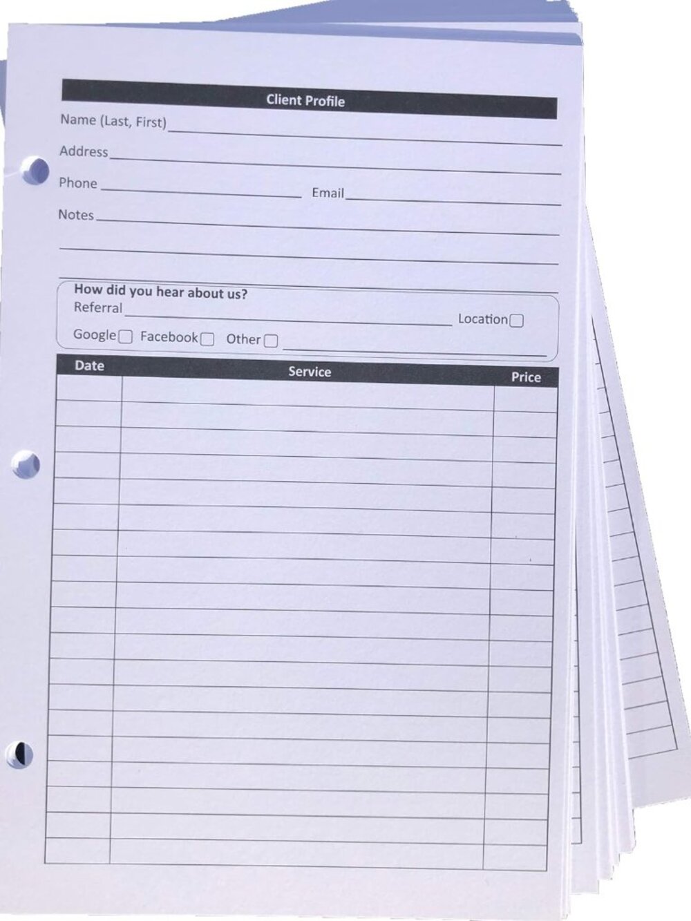 Stylist Binder Insert Cards, Salon Client Profile Cards 100 Pack, 5.5" X 8.5" Cl - Picture 1 of 6